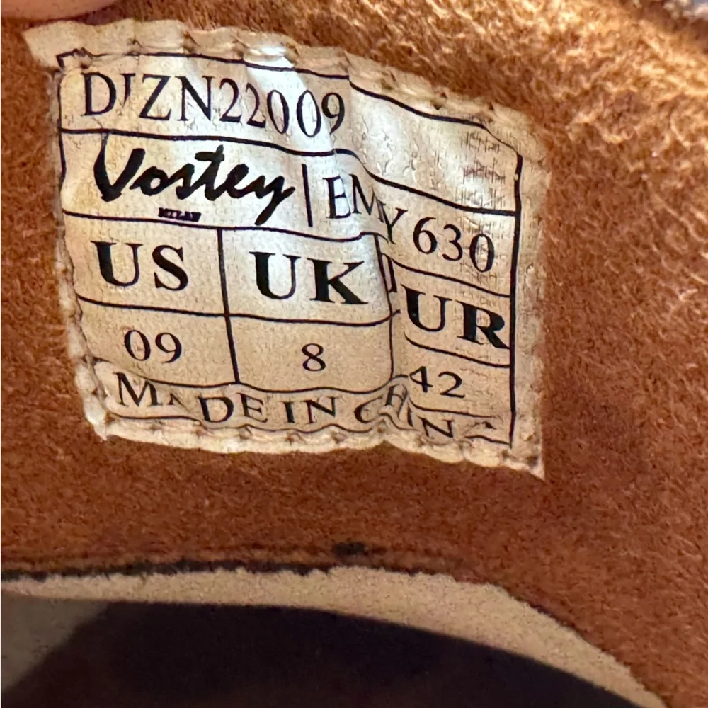 Vostey Tan Brown Leather‎ Oxfords Business Casual Dress Shoes for Men Size US9